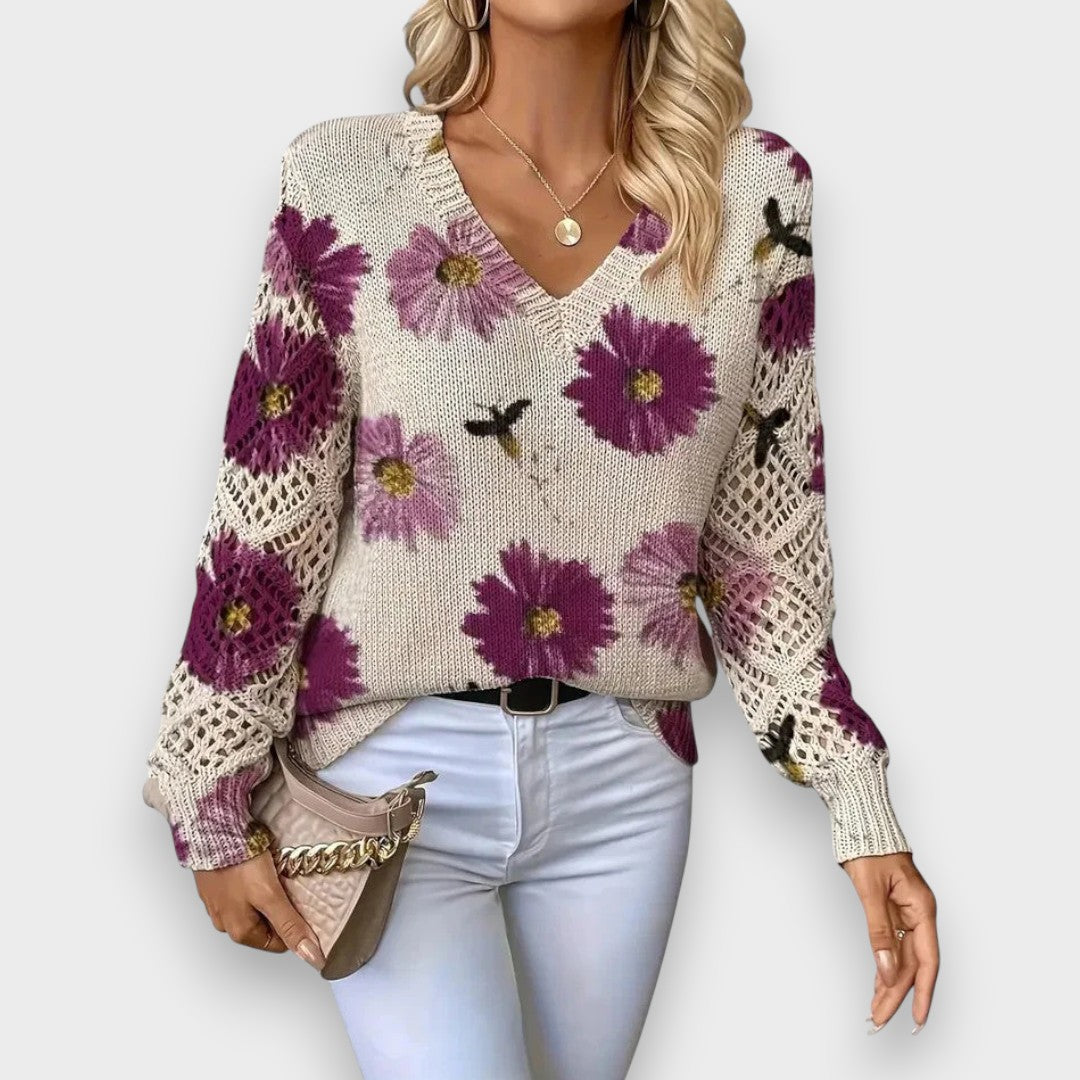 Carina | Delicate Floral Sweater