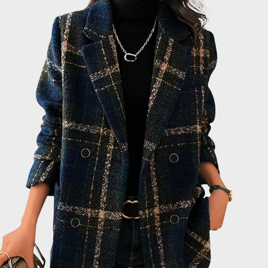 Natalie | Classic checked wool coat