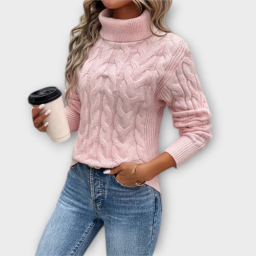 Amelia – Elegant Roll Neck Sweater in Knit