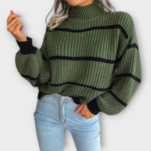 Chavala - Roll Neck Jumper with Stripe