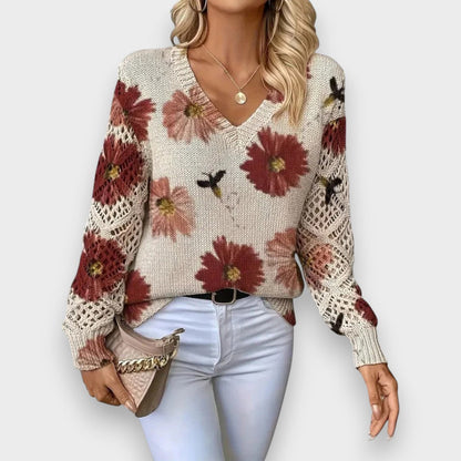 Carina | Delicate Floral Sweater