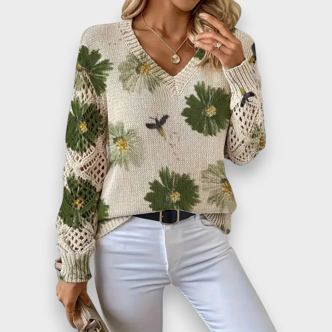 Carina | Delicate Floral Sweater